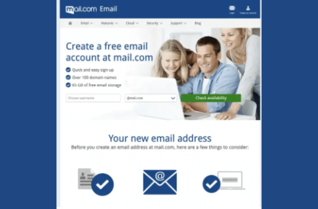 FEATURES OF MAIL.COM 